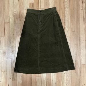 Green corduroy skirt